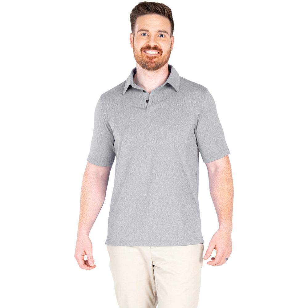 Charles River Men's Light Grey Heathered Eco-Logic Stretch Polo