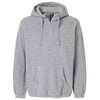 Burnside Men's Heather Grey Polar Fleece Quarter-Zip Hooded Pullover