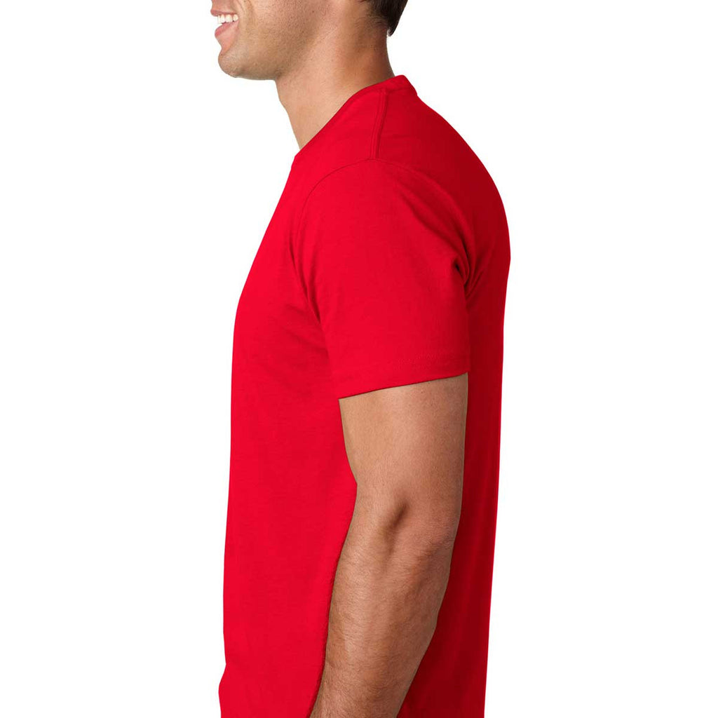 Next Level Men's Red Premium Fitted Short-Sleeve Crew