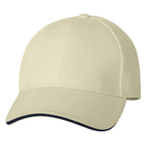Bayside Stone/Navy USA-Made Structured Twill Cap with Sandwich Visor