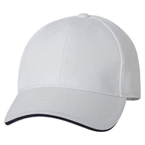 Bayside White/Navy USA-Made Structured Twill Cap with Sandwich Visor