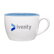 ETS Bolzano White/Sky Blue Ceramic Mug 18 oz