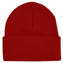 Bayside Red USA-Made 12 Inch Knit Beanie