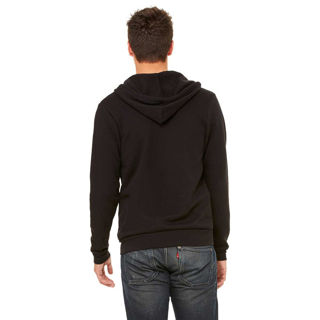 Bella + Canvas Unisex Solid Black Triblend Sponge Fleece Full-Zip Hoodie