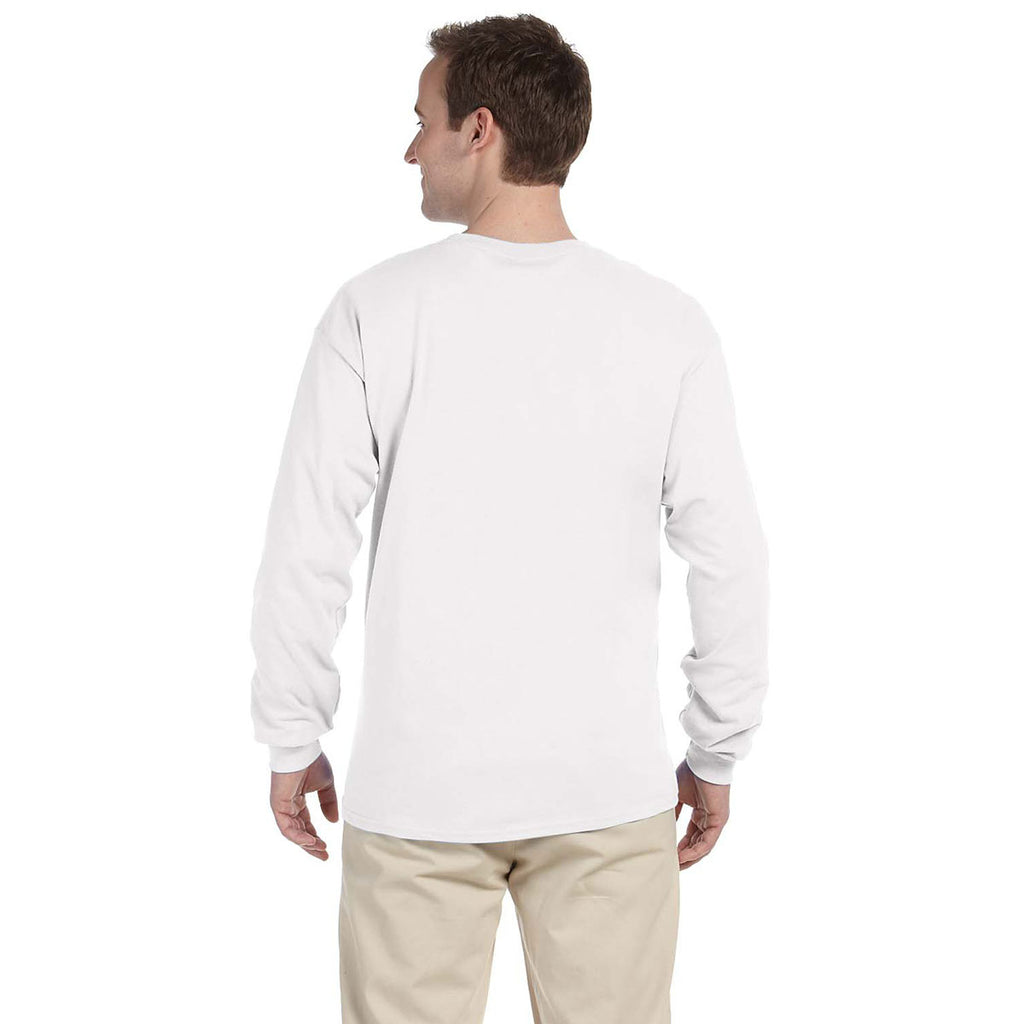 Fruit of the Loom Men's White 5 oz. HD Cotton Long-Sleeve T-Shirt