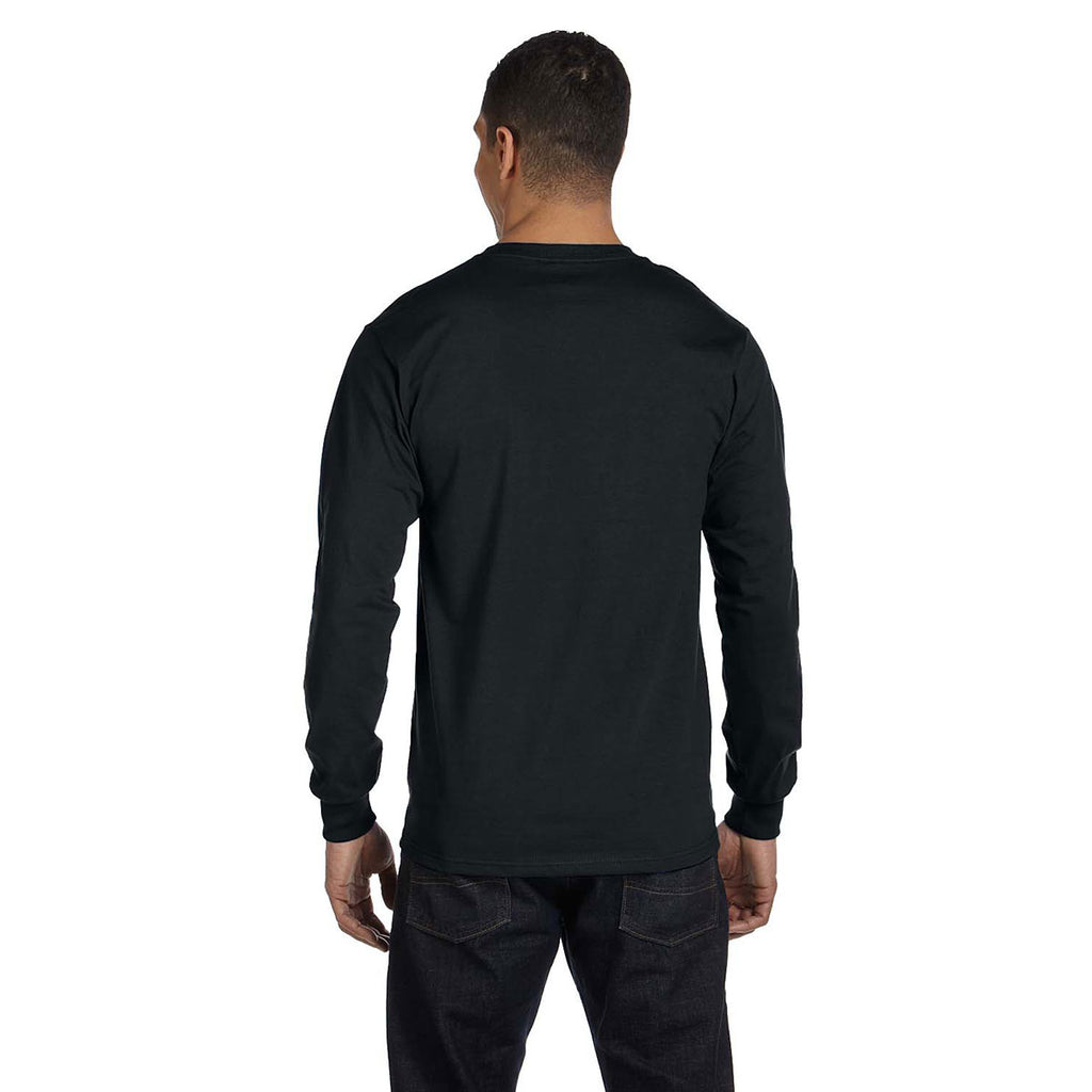 Hanes Men's Black 6.1 oz Long-Sleeve Beefy-T