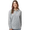 Burnside Women's Grey/White Boyfriend Flannel