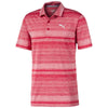 Puma Golf Men's Barbados Cherry Variegated Stripe Golf Polo
