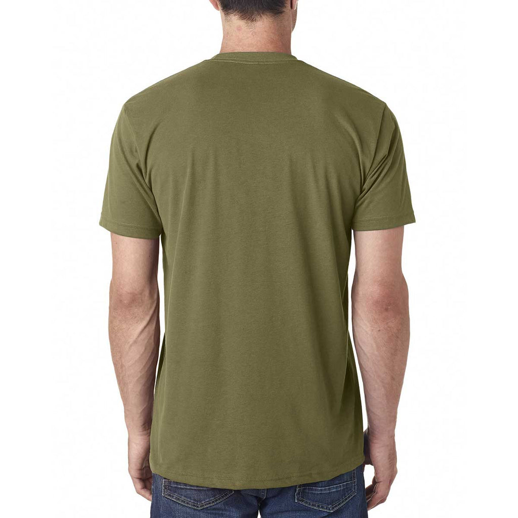 Next Level Men's Military Green Premium Fitted Sueded Crew