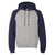 Russell Athletic Men's Oxford/Navy Dri Power Colorblock Raglan Hooded Sweatshirt