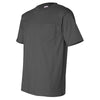 Bayside Men's Charcoal USA-Made Short Sleeve T-Shirt with Pocket