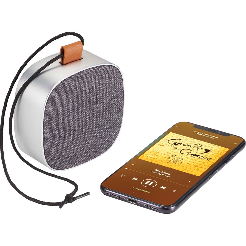 Leed's Grey Tahoe Metal and Fabric Waterproof Bluetooth Speaker