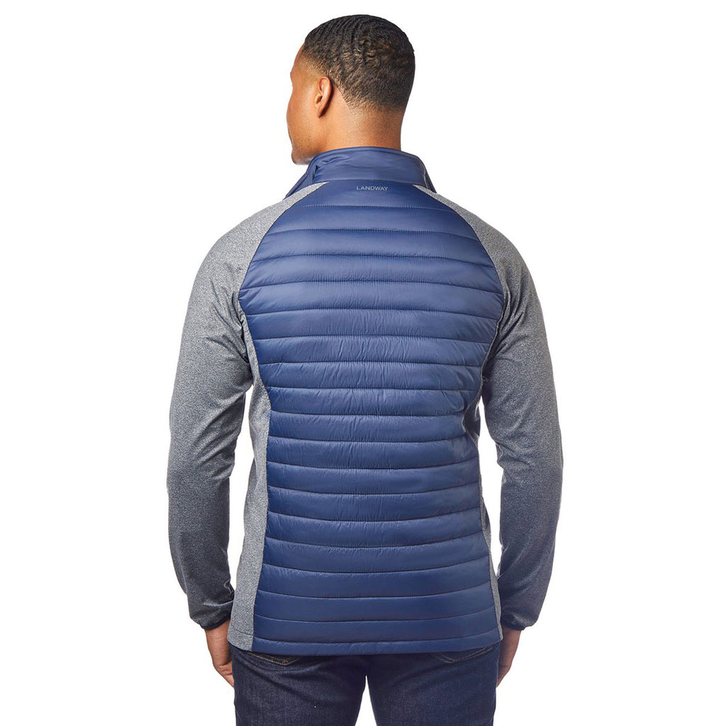 Landway Men's Navy/ Grey Refuge Hybrid Lightweight Puffer