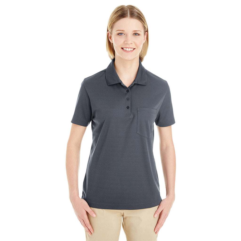 Core 365 Women's Carbon Origin Performance Pique Polo with Pocket