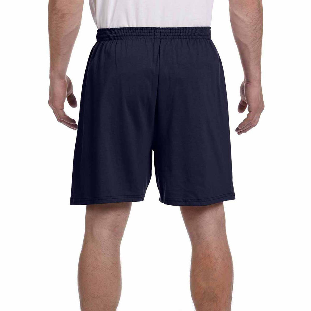 Champion Men's Navy 6-Ounce Cotton Gym Short