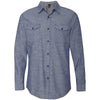 Burnside Men's Light Denim Chambray Long Sleeve Shirt