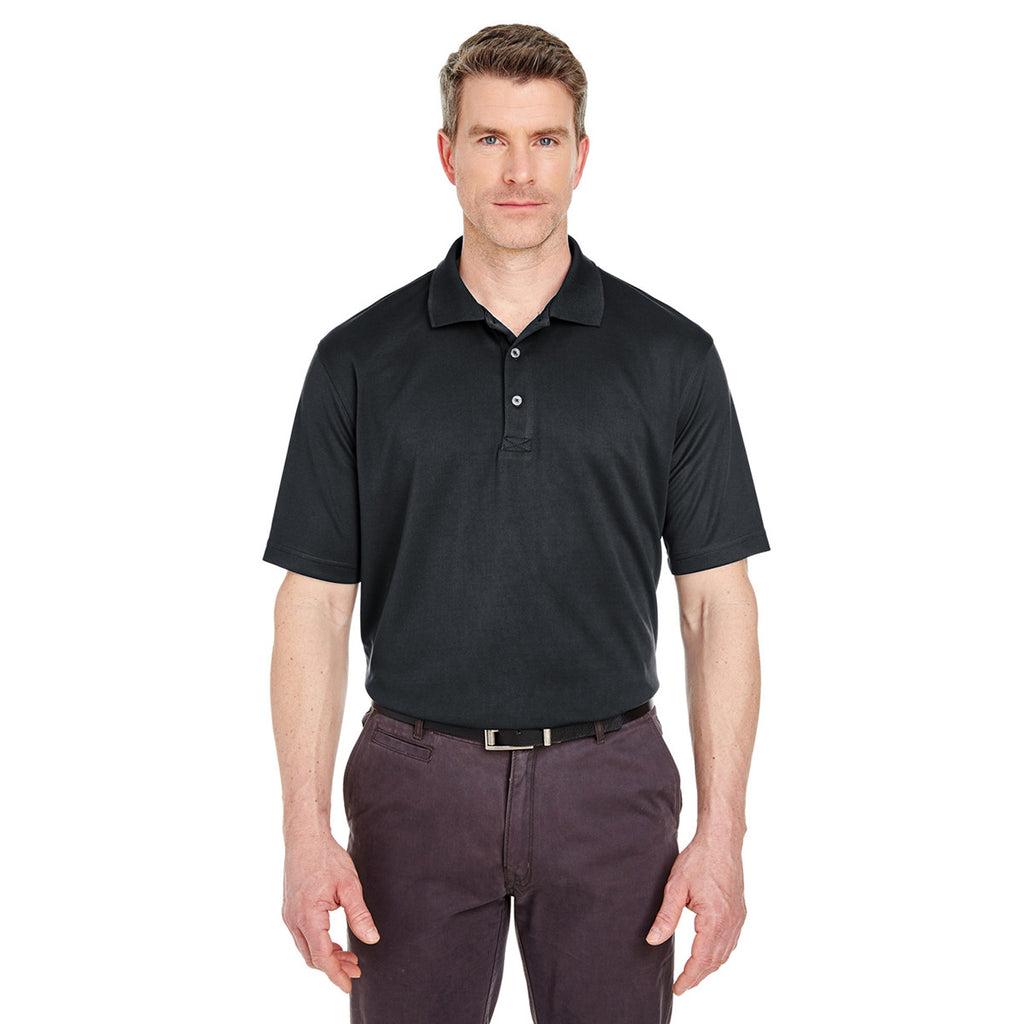 UltraClub Men's Black Cool & Dry Sport Polo