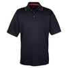 UltraClub Men's Black/Red Cool & Dry Sport Two-Tone Polo