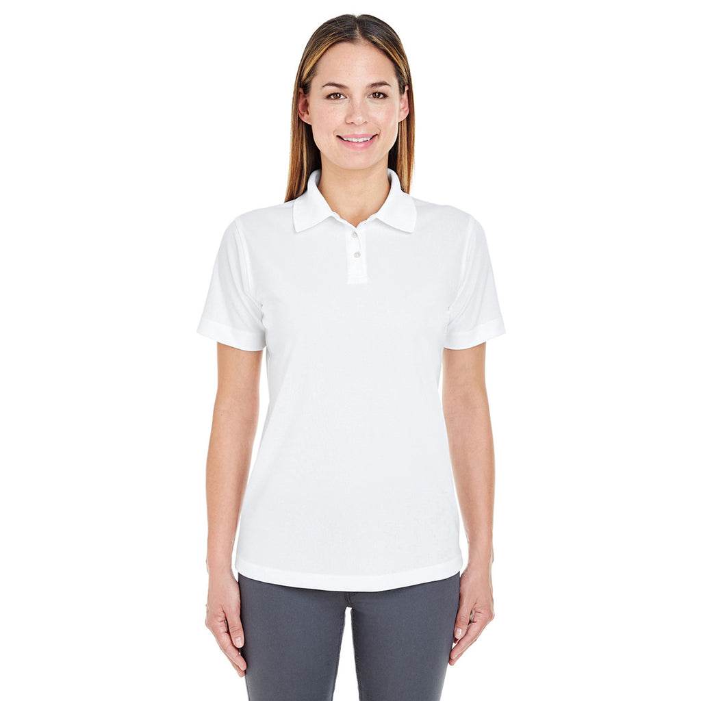 UltraClub Women's White Cool & Dry Stain-Release Performance Polo