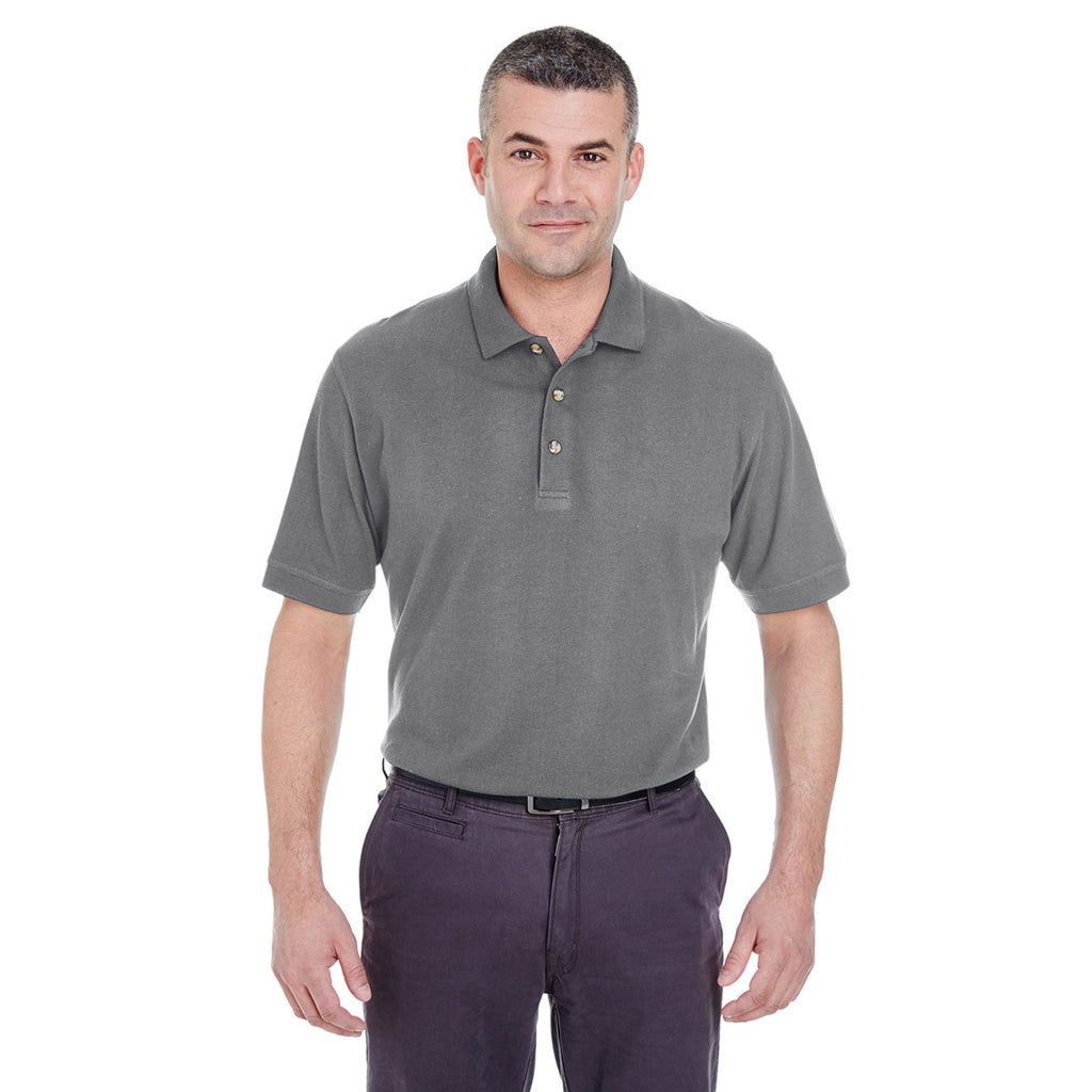 UltraClub Men's Graphite Classic Pique Polo