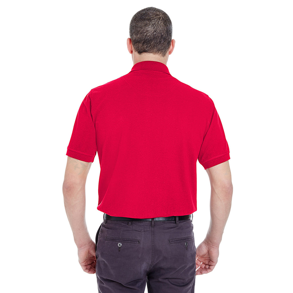 UltraClub Men's Red Classic Pique Polo