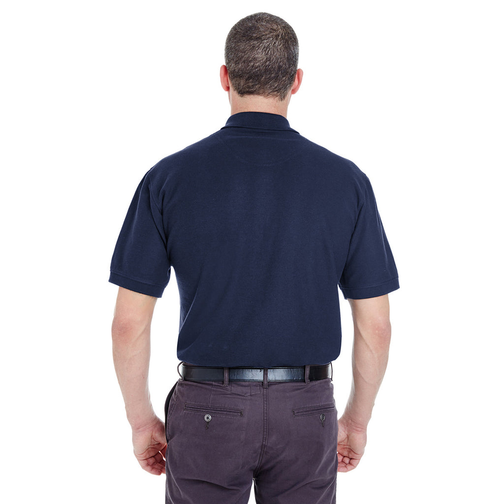 UltraClub Men's Navy Whisper Pique Polo