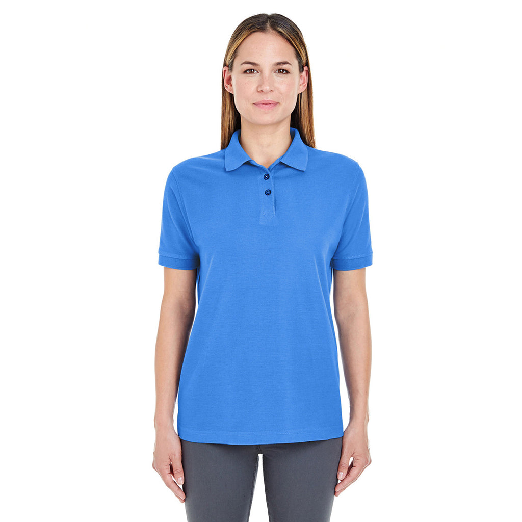 UltraClub Women's French Blue Whisper Pique Polo