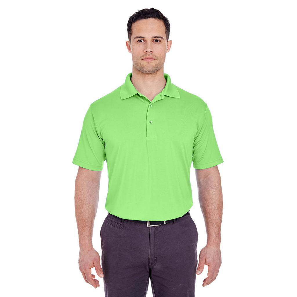 UltraClub Men's Light Green Cool & Dry 8 Star Elite Performance Interlock Polo