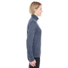 UltraClub Women's Navy Heather Cool & Dry Heathered Performance Quarter-Zip