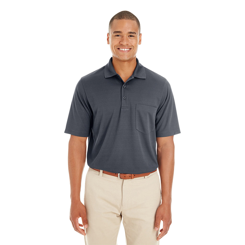 Core 365 Men's Carbon Origin Performance Pique Polo with Pocket