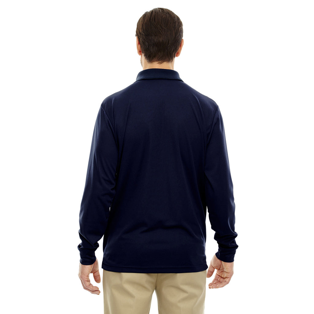 Core 365 Men's Classic Navy Pinnacle Performance Long-Sleeve Pique Polo