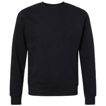 J. America Men's Black Solid Triblend Fleece Crewneck Sweatshirt