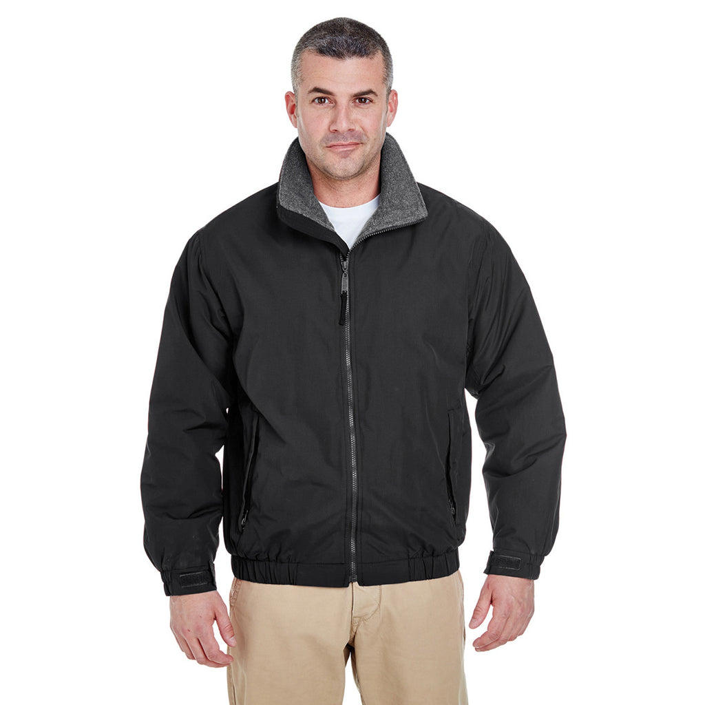 UltraClub Men's Black/Charcoal Adventure All-Weather Jacket