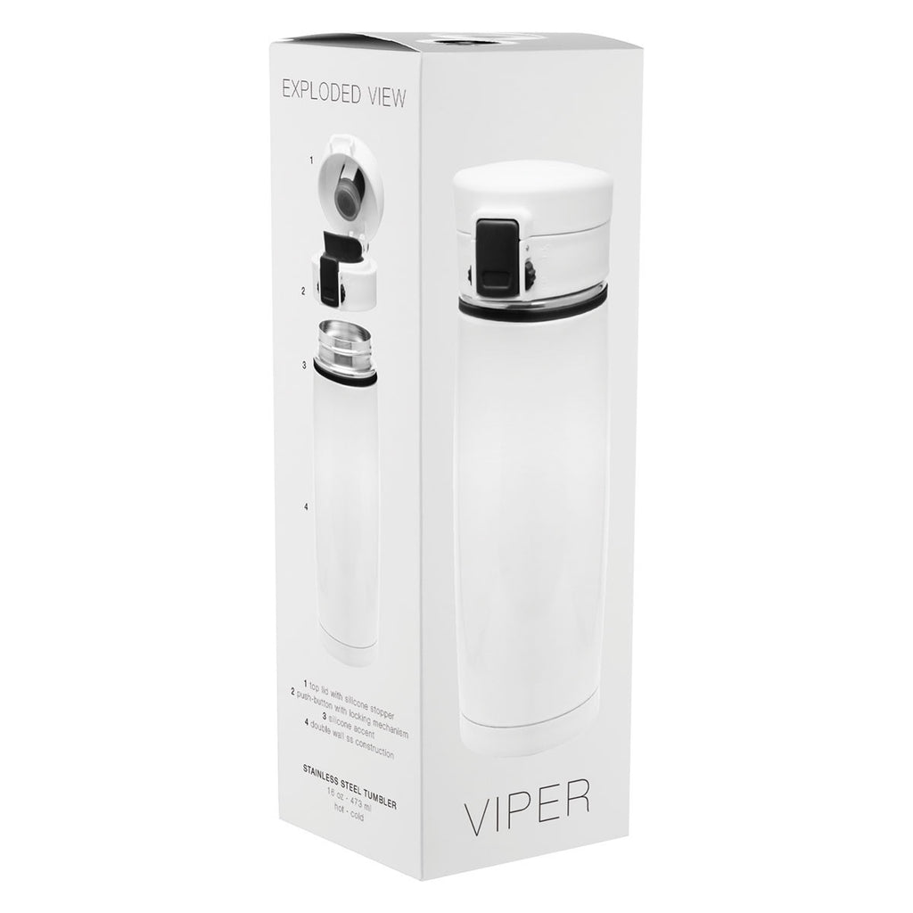 ETS White/Aqua Viper Stainless Steel Tumbler 16 oz