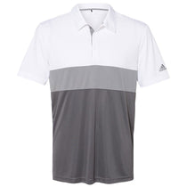 adidas Men's White/Grey Three/Grey Five Merch Block Sport Polo