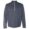 adidas Golf Men's Navy Heather/Mid Grey Brushed Terry Heather Quarter-Zip