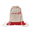 Perfect Line Red Two Tone Natural Drawstring Backpack