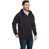 Burnside Men's Solid Black French Terry Full-Zip Hooded Sweatshirt