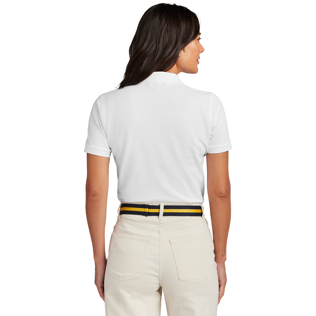 Brooks Brothers Women's White Pima Cotton Pique Polo