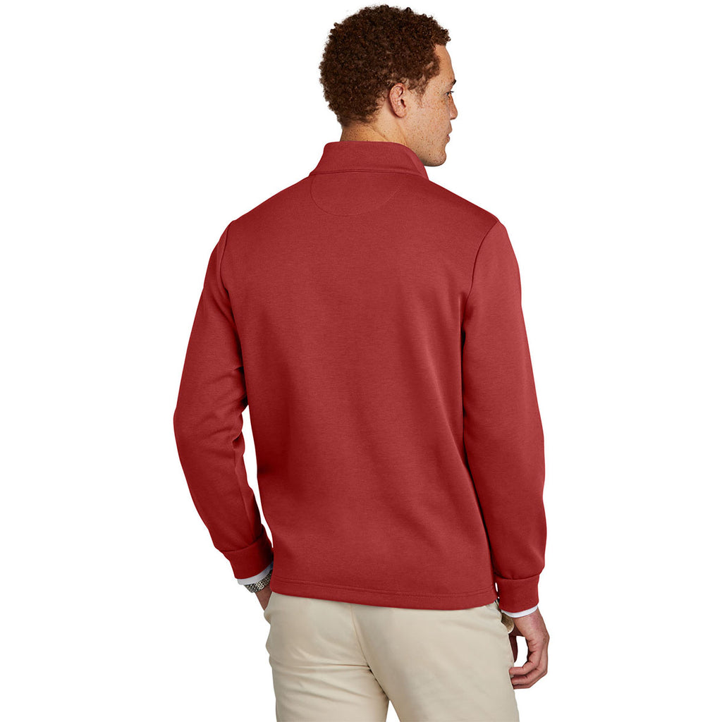 Brooks Brothers Men's Rich Red Double Knit Quarter Zip