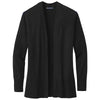 Brooks Brothers Women's Deep Black Cotton Stretch Long Cardigan Sweater