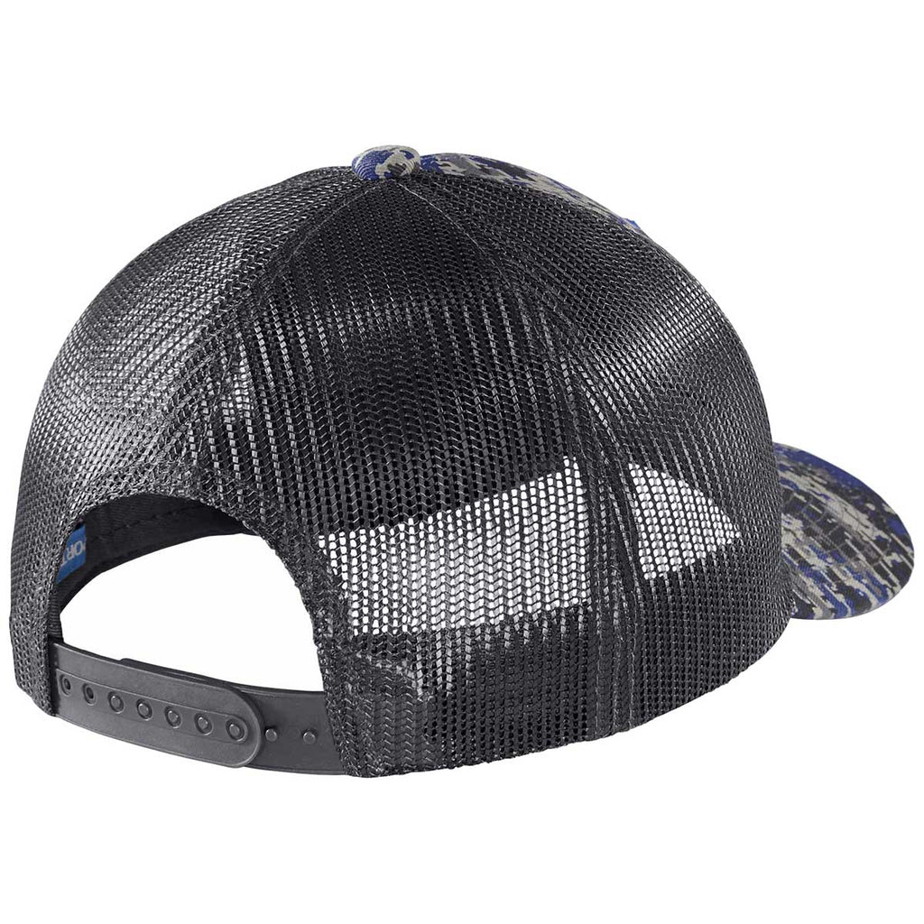 Port Authority Patriot Blue Digi/Grey Steel Snapback Digi Camo Trucker Cap