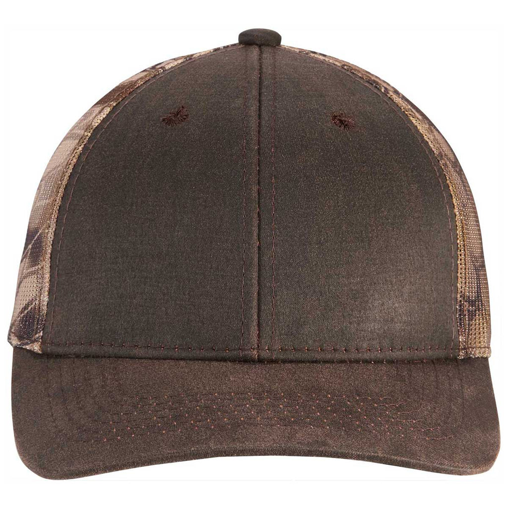 Port Authority Kryptek Highlander/Brown Pigment Print Camouflage Mesh Back Cap