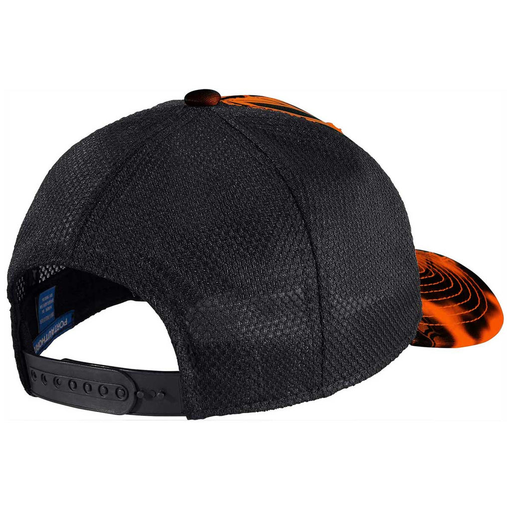 Port Authority Kryptek Inferno/Black Snapback Performance Camouflage Mesh Back Cap