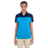 Core 365 Women's Electric Blue/Classic Navy Balance Colorblock Performance Pique Polo