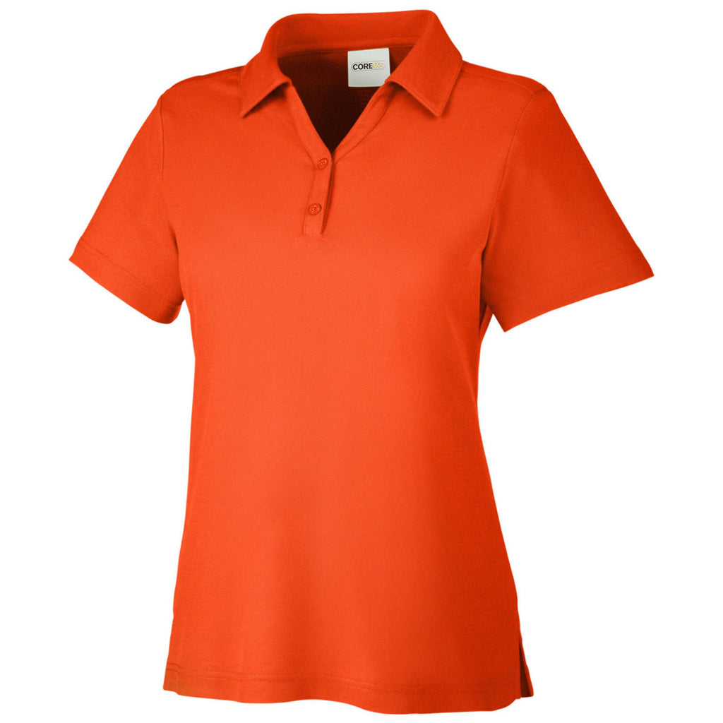 Core 365 Women's Campus Orange Fusion ChromaSoft Pique Polo