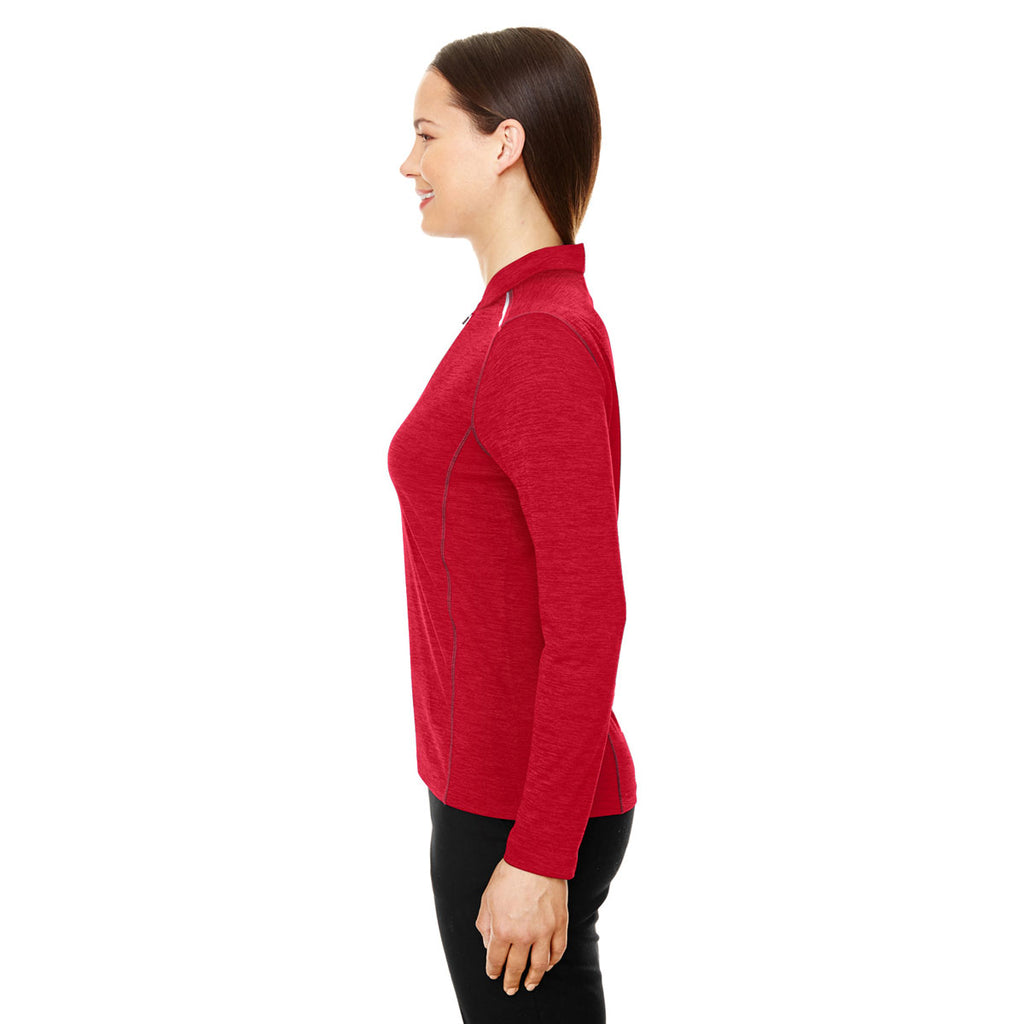 Core 365 Women's Classic Red Heather/Carbon Kinetic Performance Quarter Zip