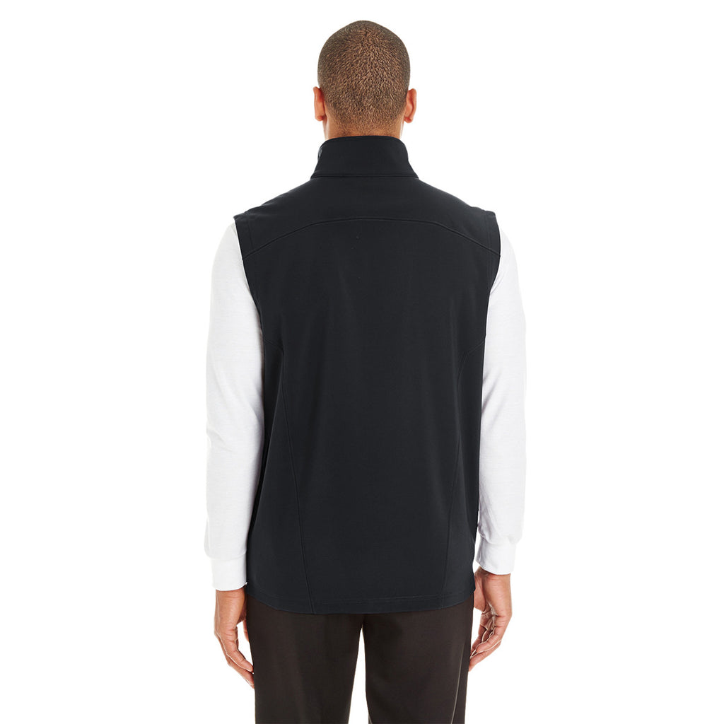 Core 365 Men's Black Cruise Two-Layer Fleece Bonded Soft Shell Vest