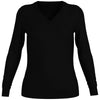 Callaway Women's Black Ink Merino Wool Blend V-Neck Sweater