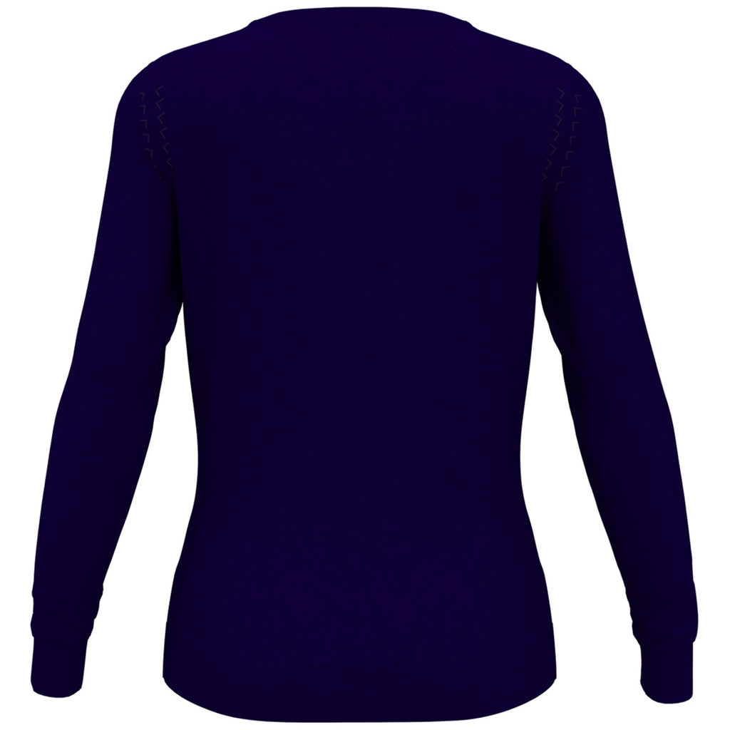 Callaway Women's Navy Blue Merino Wool Blend V-Neck Sweater